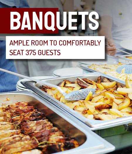 banquets - ample room to comfortably seat 375 guests